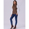 INSPIRE CHIC Women's Buttoned Sleeveless Faux Suede Utility Vest with Cargo Pocket - 3 of 4