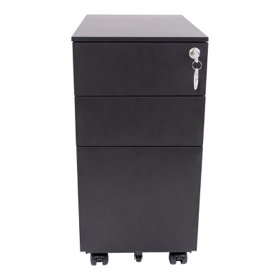 Stand Up Desk Store 3 Drawer Under Desk Lockable Rolling File Cabinet With  Stable 5 Wheel Design : Target