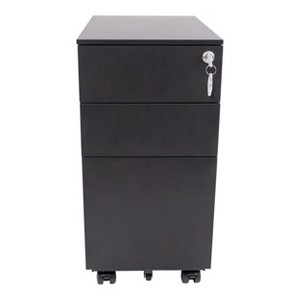 Stand Up Desk Store 3 Drawer Under Desk Lockable Rolling File Cabinet with Stable 5 Wheel Design - 1 of 4