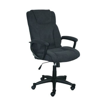 Modern Executive High-Back Black Microfiber Swivel Office Chair