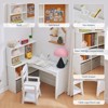 Kids Corner Desk, Desk and Chair Set for Children, L Shape Kids Study Table - 3 of 4