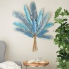 43"x34" Metal Leaf Bundle Wall Decor with Gold Stems Blue - Olivia & May: Iron Artwork, Nature Inspired - 2 of 3