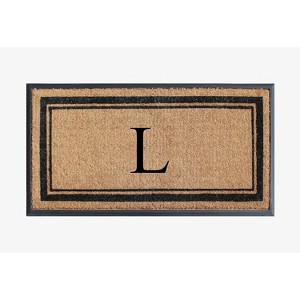 A1HC Natural Rubber Coir Outdoor Doormat 24x48 Monogrammed Anti-Shed Treated Durable Front Door Mat - 1 of 4