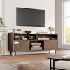 Whizmax Wood TV Stand, Boho Entertainment Center with Storage and Fluted Sliding Doors for Living Room Bedroom - 3 of 4
