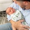 Sweet Jojo Designs Gender Neutral Swaddle Baby Blanket Botanical Leaf Green and White - 3 of 4