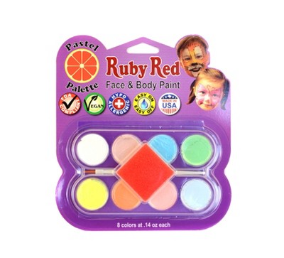 Face & Body Paint Kit Artist Palette Pastel Colors 8ct - Ruby Red