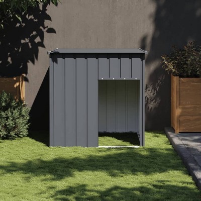 vidaXL Dog House Anthracite Galvanized Steel 43.3x40.6x42.9 in Durable