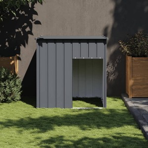 vidaXL Dog House Anthracite Galvanized Steel 43.3x40.6x42.9 in Durable - 1 of 4