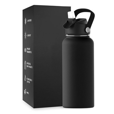 SUGIFT 34oz Stainless Steel Water Bottle with Straw Lid – Vacuum Insulated & Portable
