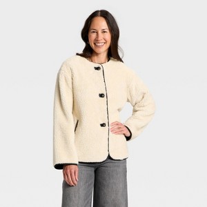 Women's Faux Sherling Coat - Universal Thread™ - 1 of 3