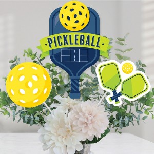 Big Dot of Happiness Let’s Rally - Pickleball - Birthday or Retirement Party Centerpiece Sticks - Table Toppers - Set of 15 - 1 of 4