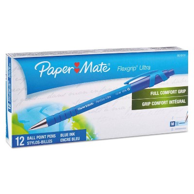 2 4 x Papermate Flexgrip Ultra Retractable Ballpoint pens Black Blue & Red 