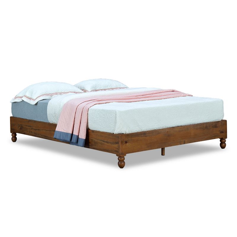 MUSEHOMEINC 12 Inch Solid Pine Wood Platform Bed Frame with Wooden Slats, 4 of 7