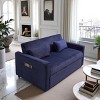 Convertible Corduroy Sleeper Sofa Bed with Adjustable Backrest and Storage Pocket, Perfect for Small Spaces – 3irtyhousy - 2 of 4