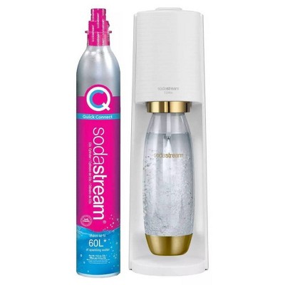 SodaStream Terra Sparkling Water Maker with CO2 and Carbonating Bottle White/Gold