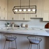 ALOADECOR 5-Light Matte Black Bubble Chandelier Square/Rectangle Industrial Light  Fixrures for Dining Room - 2 of 4