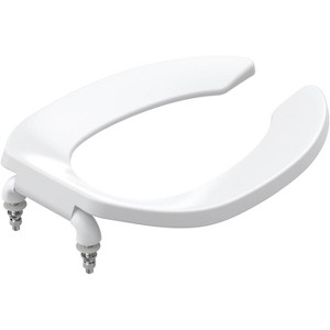 Elongated Toilet Seat, Slow Close Quiet Lid, Never Loosen Design, Durable Polypropylene, Easy to Install and Clean, 19" Biscuit Color - 1 of 4
