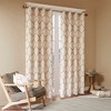 Geometric Pattern Silver Grommet Top Window Panel, Natural Appeal Textured Base Fabric Window Panel for Modern Decor Style - 3 of 4
