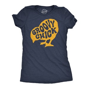 Womens Funny T Shirts Groovy Chick Sarcastic Holiday Graphic Novelty Tee For Ladies - Crazy Dog Women's T Shirt - 1 of 4