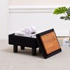 SEVOBAL Ottomans and Benches Linen Storage Footstool with Solid Wood Legs Modern Accent Ottoman Seat for Living Room, Black, 42.00"*32.00"*17.00" - 2 of 4