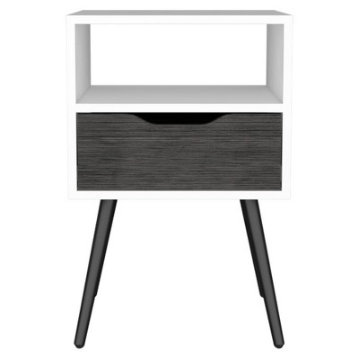 NicBex 13.8 inch Wide Nightstand with 1 Drawer,Modern Side Table with Four Legs and One Open Shelf,Bedside Table for Bedroom,Living Room