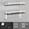 Racxily 2 Tier Glass Bathroom Shelf, Wall Mounted Organizers Storage Shelf, Floating Glass Shelves with Towel Holder - 3 of 4