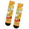 Sonic The Hedgehog Tails Character And Gold Rings Sublimated Crew Socks Orange - image 4 of 4