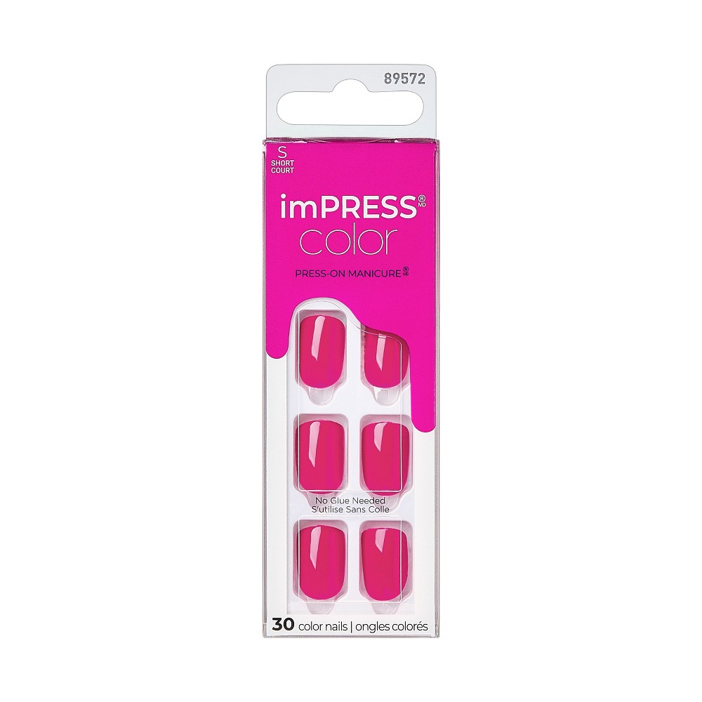 Photos - Manicure Cosmetics imPRESS Press-On Manicure Short Square Fake Nails - All Smiles - 33ct