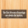 Slickblue Marriage Humor Wood Sign, 3.5x10 Solid Pine, Routed Slot & Shelf Edges, Multiple Colors - 2 of 3