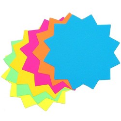 Pk/50-5.5"x3.5" Oval Fluorescent Solar Starburst Neon Sale Sign 20 Each Color 