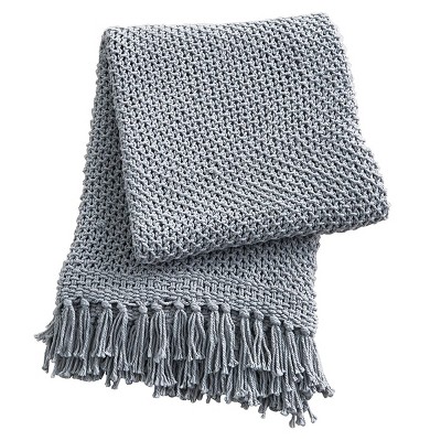 Split P Open Knit Throw - Mist