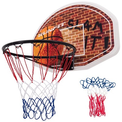 Costway 4.25-10ft Portable Adjustable Basketball Hoop System With 44''  Backboard 2 Nets : Target