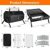 NewHome "Portable Charcoal Grill with Folding Design, 2-Side Cooking, Includes Grill Pan & Mesh Grills for Camping & Tailgating" "Black - 2 of 4