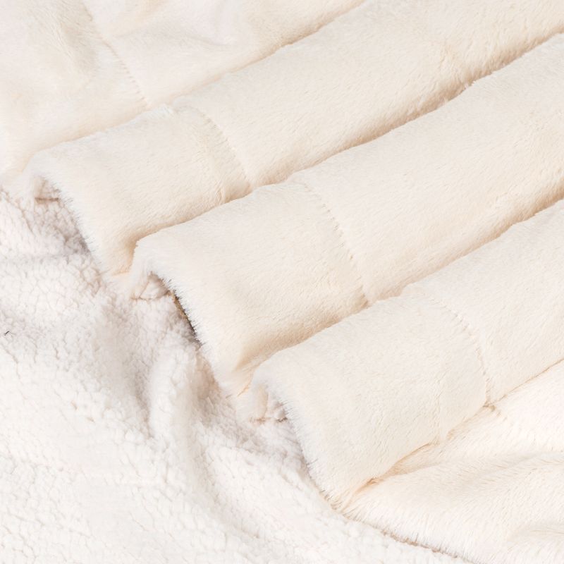 Legacy Decor Luxurious Soft Velour Fleece Throw with Ultra Soft Faux Fur on Backside, 2 of 4