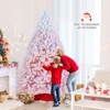 Tangkula Artificial Christmas Tree Hinged Snow Flocked Xmas Tree w/ Lush Branch Tips - 3 of 4