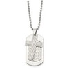 Chisel Stainless Steel Polished and Textured 2 Piece Cross Dog Tag on a 24" Ball Chain Necklace - 2 of 4