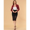 INSPIRE CHIC Women's Elegant Sheer Floral Lace Crop Bolero Shrug - 3 of 4