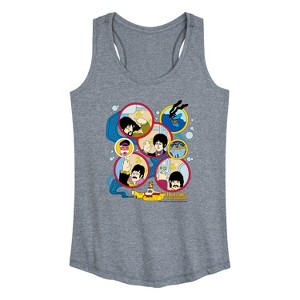 Women's - The Beatles - Yellow Sub Grid Graphic Racerback Tank - 1 of 4