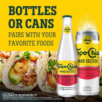 Topo Chico Hard Seltzer Strawberry Guava Flavored Beverage - 24 fl oz Single Can