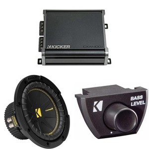 Kicker 50CWCD84 CompC 8" Subwoofer, Dual 4-Ohm with CXA4001 Amp Bundle  ( Includes Bass Knob ) - 1 of 4