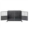 48 Inch Heavy-Duty Dog Crate with Double Door Wheels Carbon Steel Escape Dog Cage for Small Medium Large Dogs Silver - 4 of 4