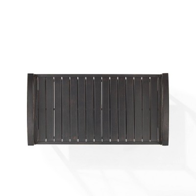 Kaplan 40" Oil Rubbed Bronze Outdoor Metal Bar Cart with Storage