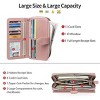 Women's fashionable pink synthetic leather wrist guard wallet with snap button and zipper closure,compact card holder and phone compartment - 3 of 4