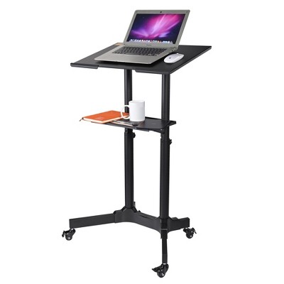 Yescom Portable Rolling Podium Mobile Standing Laptop Desk Presentation Lectern Office