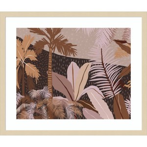 25" x 21" Dark Tropics by Urban Road Wood Framed Wall Art Print - Amanti Art: Modern Botanical Lithograph, Hardwood Frame - 1 of 4