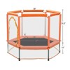 SEVOBAL Trampolines 55" Toddlers Trampoline with Safety Enclosure Net and Balls, Indoor Outdoor Mini Trampoline for Kids, Orange, 55"*55"*43" - 4 of 4