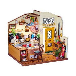 ROBOTIME Cozy Kitchen DIY Miniature House Kit Birthday Gifts for Adult Boys & Girls, 7.3"*6.7"*7.5" - 1 of 4