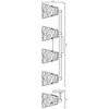 Analia 4-Light Vanity Bath Light - Textured Glass Shades, Dimmable, Damp Rated, Steel Frame - 3 of 4