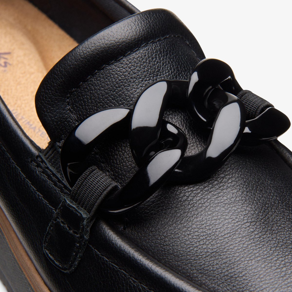 Обувь Clarks Womens Zylah May Black Leather Shoes 7.5 Wide — фото 7