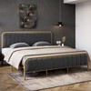 Velvet Upholstered Bed Frame with Headboard - 4 of 4